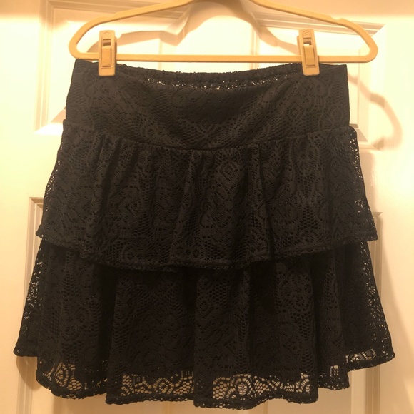 Jr's Dream Out Loud Black Lace Tiered Mini Skirt by Selena Gomez - Picture 2 of 4